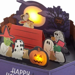 Peanuts® Happy Howl-oween, Snoopy Musical 3D Pop-Up Halloween Card with Light