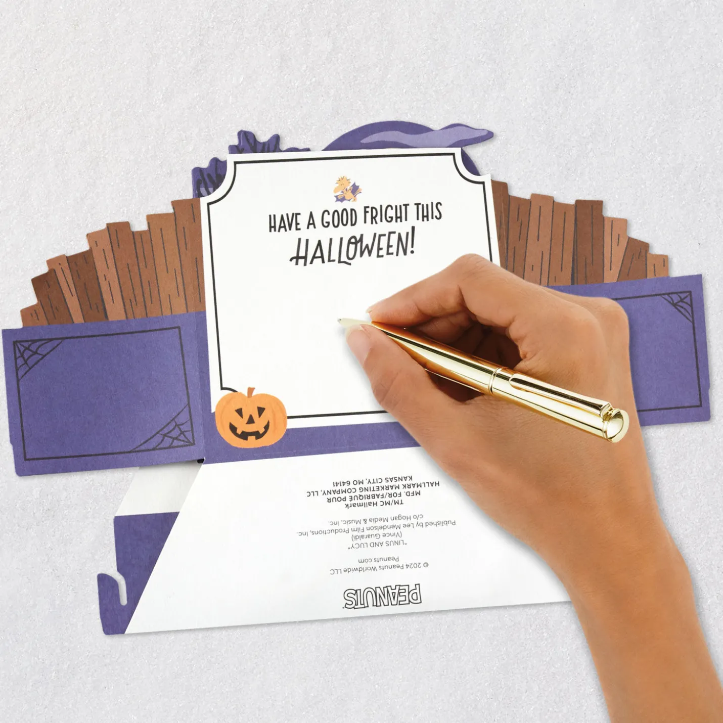 Peanuts® Happy Howl-oween, Snoopy Musical 3D Pop-Up Halloween Card with Light