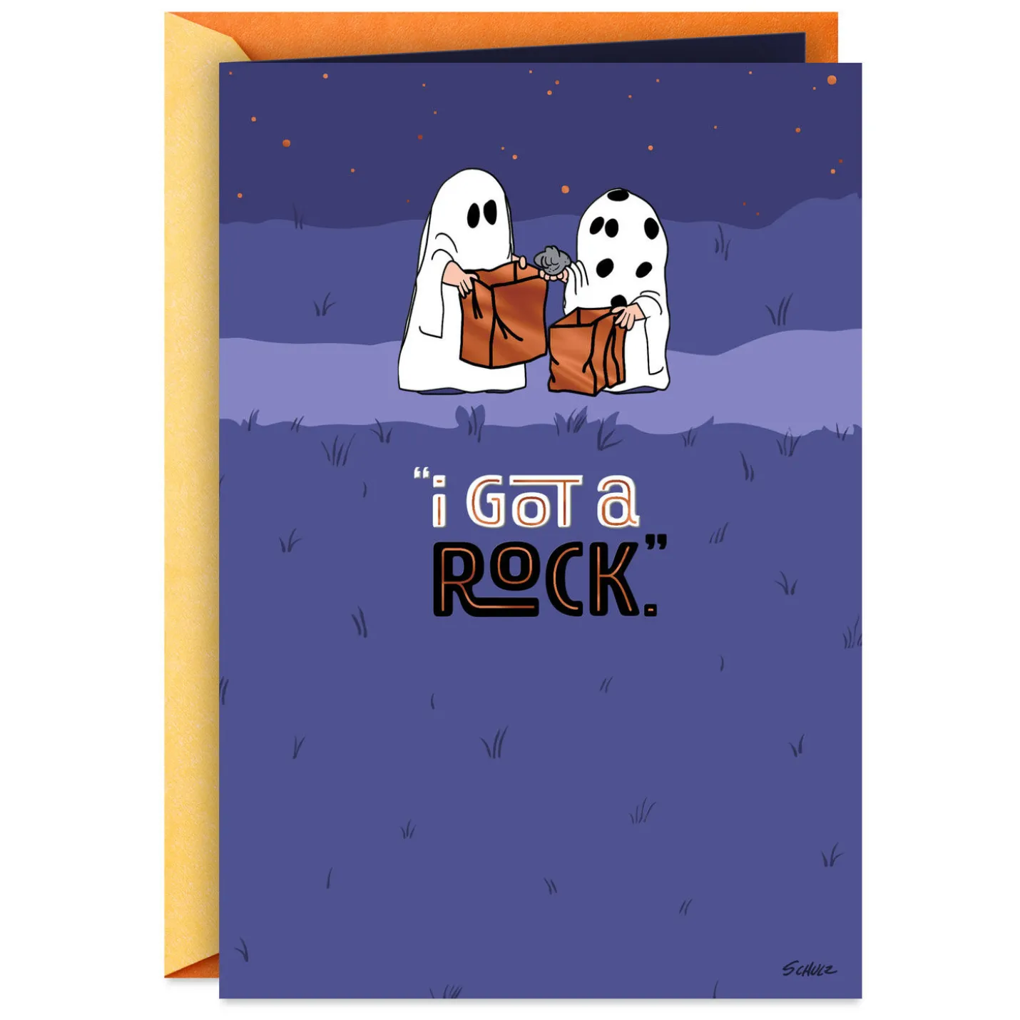 Peanuts® I Got a Rock Funny Halloween Card