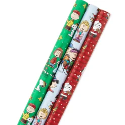 Peanuts® 3-Pack Christmas Wrapping Paper Assortment, 105 sq. ft.