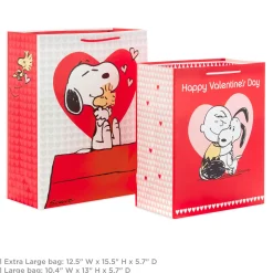 Peanuts® 2-Pack Large and XL Valentine's Day Gift Bags