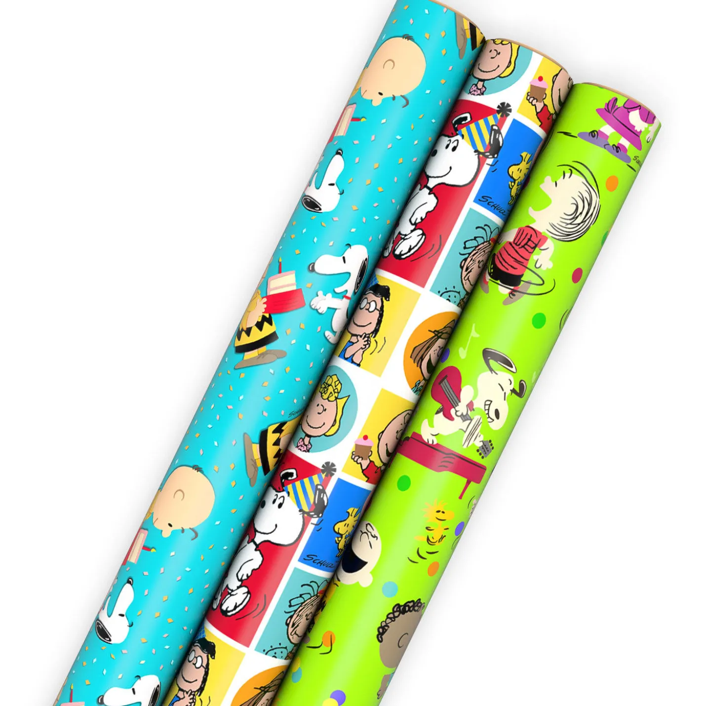 Peanuts® Party Fun 3-Pack Assorted Wrapping Paper Roll Bundle, 60 sq. ft. total