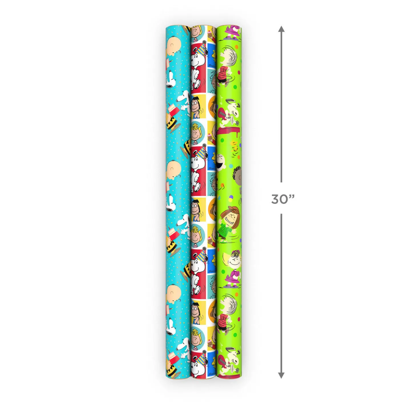 Peanuts® Party Fun 3-Pack Assorted Wrapping Paper Roll Bundle, 60 sq. ft. total