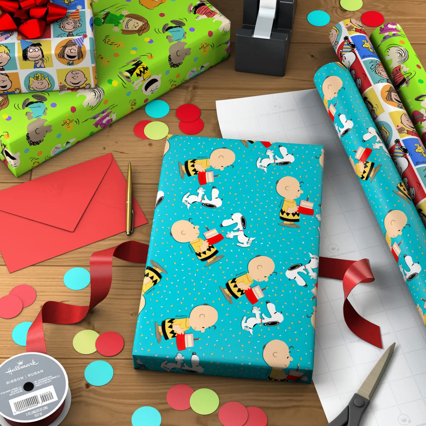 Peanuts® Party Fun 3-Pack Assorted Wrapping Paper Roll Bundle, 60 sq. ft. total