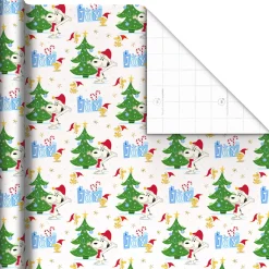 Peanuts® Santa Snoopy and Woodstock on White Christmas Wrapping Paper Roll, 25 sq. ft.
