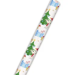 Peanuts® Santa Snoopy and Woodstock on White Christmas Wrapping Paper Roll, 25 sq. ft.