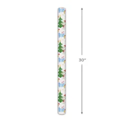 Peanuts® Santa Snoopy and Woodstock on White Christmas Wrapping Paper Roll, 25 sq. ft.