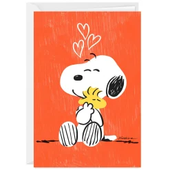 Peanuts® Snoopy and Woodstock Sharing a Hug Custom Card