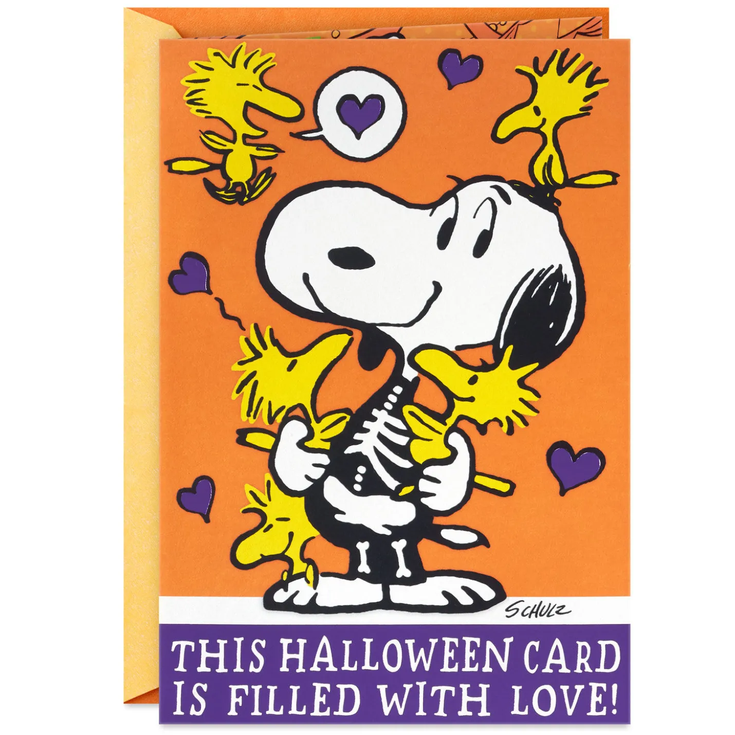 Peanuts® Snoopy and Woodstock Love and Jokes Funny Pop-Up Halloween Card