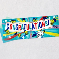 Peanuts® Snoopy and Woodstock Banner Graduation Card