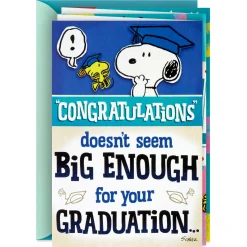 Peanuts® Snoopy and Woodstock Banner Graduation Card