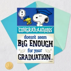 Peanuts® Snoopy and Woodstock Banner Graduation Card