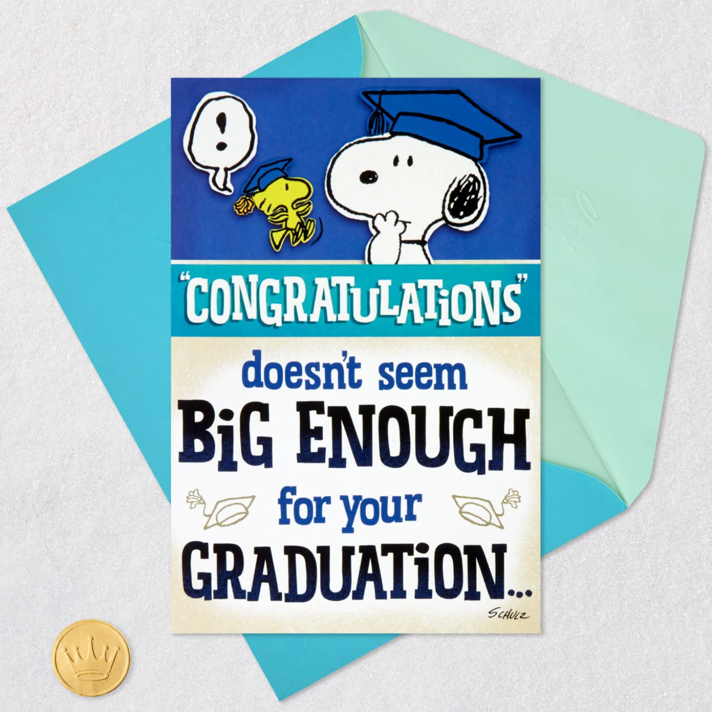 Peanuts® Snoopy and Woodstock Banner Graduation Card