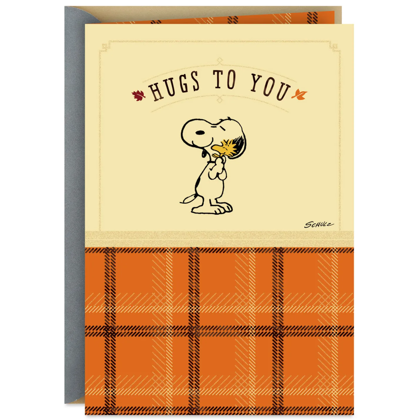 Peanuts® Snoopy and Woodstock Hugs to You Thanksgiving Card