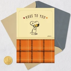 Peanuts® Snoopy and Woodstock Hugs to You Thanksgiving Card