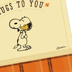 Peanuts® Snoopy and Woodstock Hugs to You Thanksgiving Card
