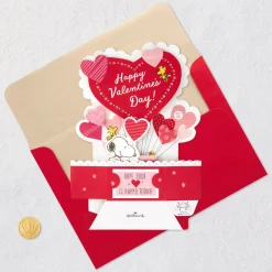 Peanuts® Snoopy and Woodstock Happy Heart Day Musical 3D Pop-Up Valentine's Day Card With Light