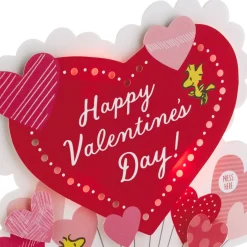 Peanuts® Snoopy and Woodstock Happy Heart Day Musical 3D Pop-Up Valentine's Day Card With Light