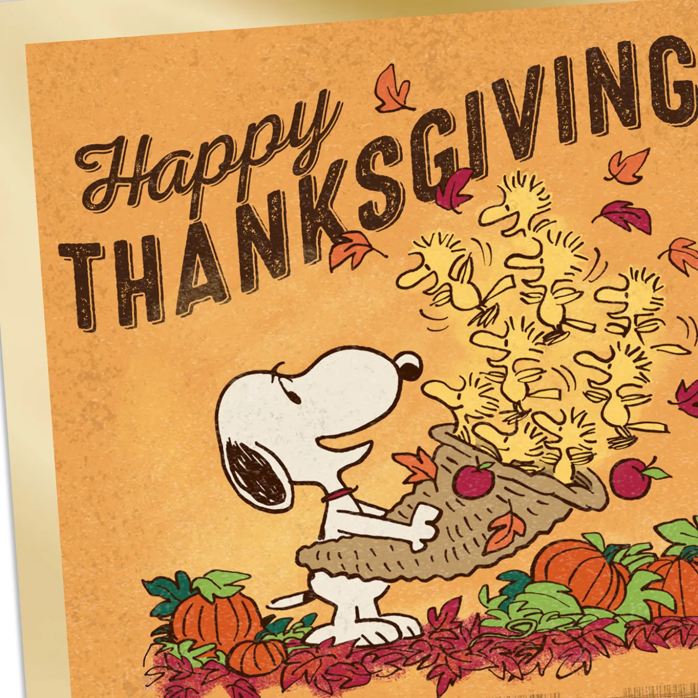 Peanuts® Snoopy and Woodstock Lots of Love Thanksgiving Card
