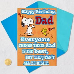 Peanuts® Snoopy and Woodstock World's Best Dad Funny Birthday Card