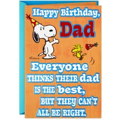 Peanuts® Snoopy and Woodstock World's Best Dad Funny Birthday Card