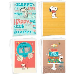 Peanuts® Snoopy Assorted Birthday Cards, Pack of 12