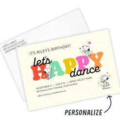 Peanuts® Snoopy Happy Dance Flat Birthday Invitation