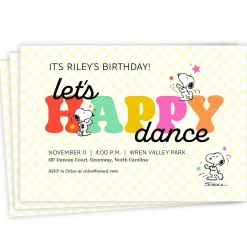 Peanuts® Snoopy Happy Dance Flat Birthday Invitation