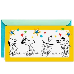 Peanuts® Snoopy Happy Dance Money Holder Graduation Card