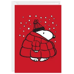 Peanuts® Snoopy in Puffer Coat Custom Christmas Card
