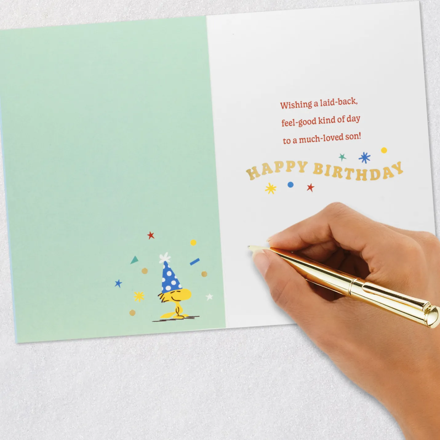Peanuts® Snoopy Laid-Back Day for a Much Loved Son Birthday Card