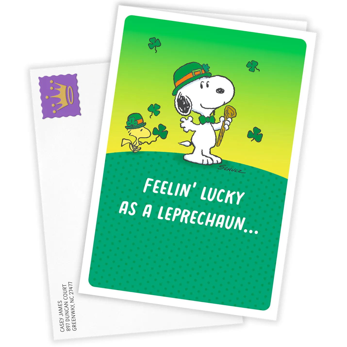 Peanuts® Snoopy Leprechaun Custom St. Patrick's Day Card