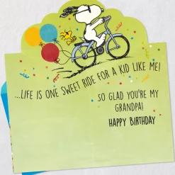 Peanuts® Snoopy Life Is One Sweet Ride Pop-Up Birthday Card for Grandpa