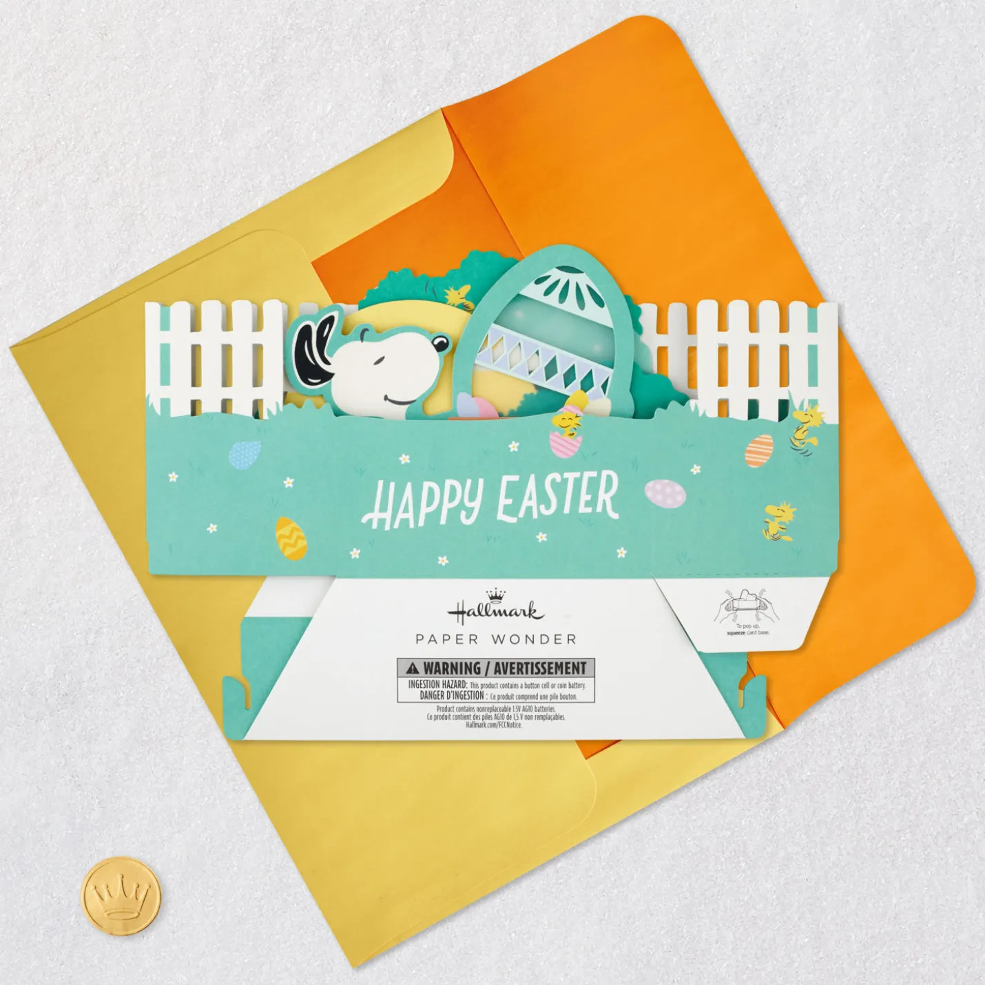 Peanuts® Snoopy Sunshine and Happiness Musical 3D Pop-Up Easter Card With Light