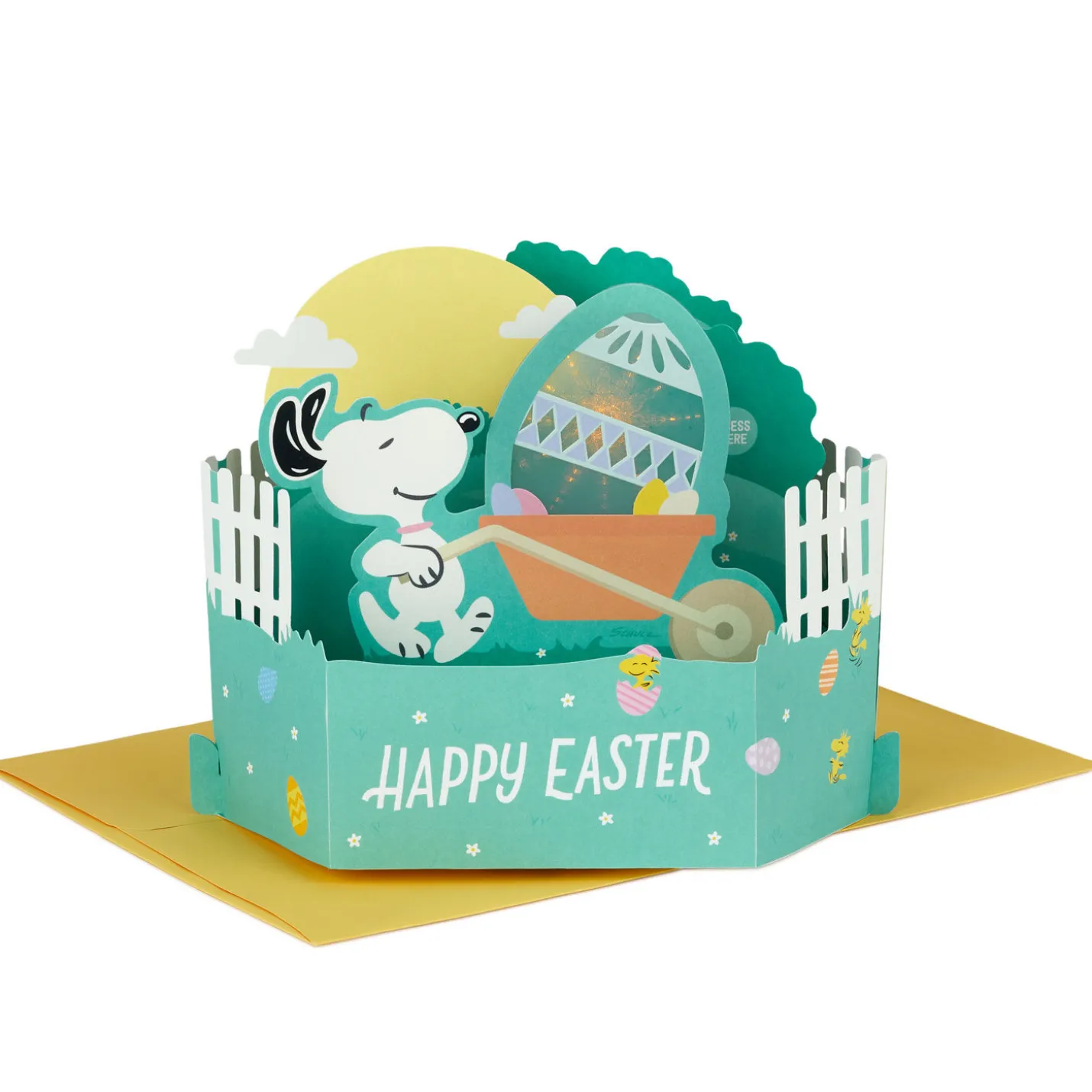 Peanuts® Snoopy Sunshine and Happiness Musical 3D Pop-Up Easter Card With Light