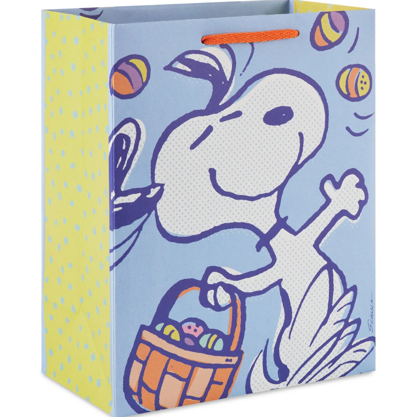 9.6" Peanuts® Snoopy With a Basket of Easter Eggs Medium Gift Bag