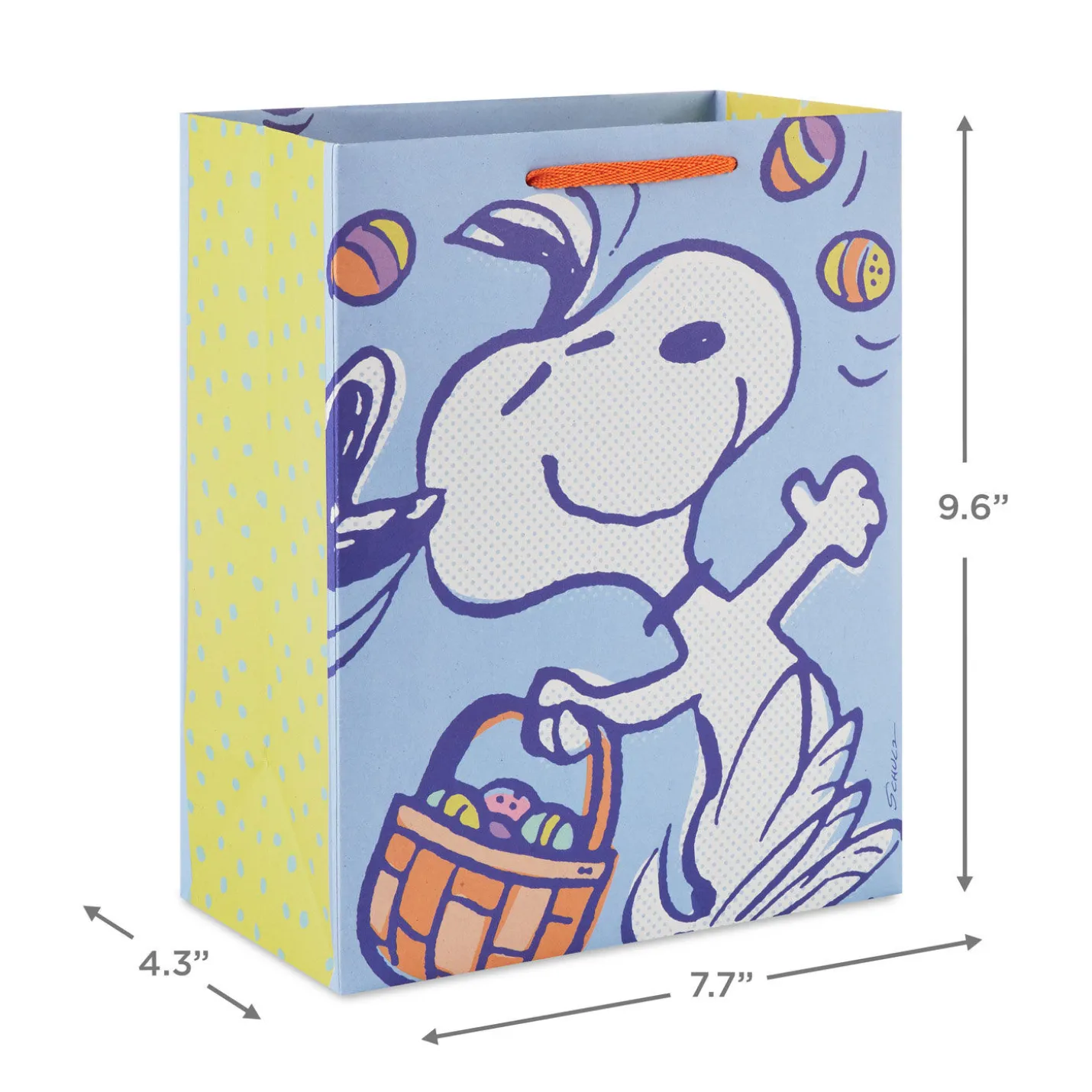 9.6" Peanuts® Snoopy With a Basket of Easter Eggs Medium Gift Bag