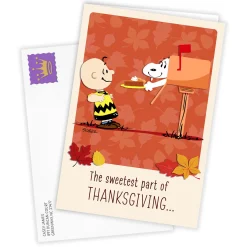 Peanuts® Snoopy With Pie Custom Thanksgiving Card
