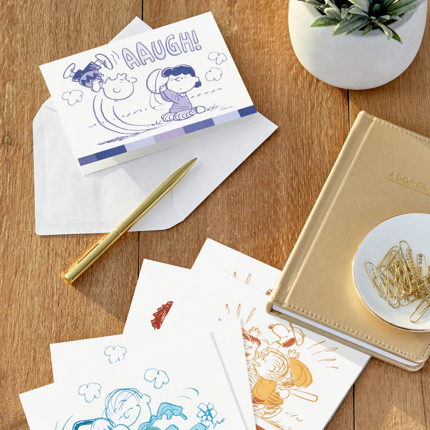 Peanuts® 75th Anniversary Classic Sketches Assorted Blank Note Cards, Pack of 24
