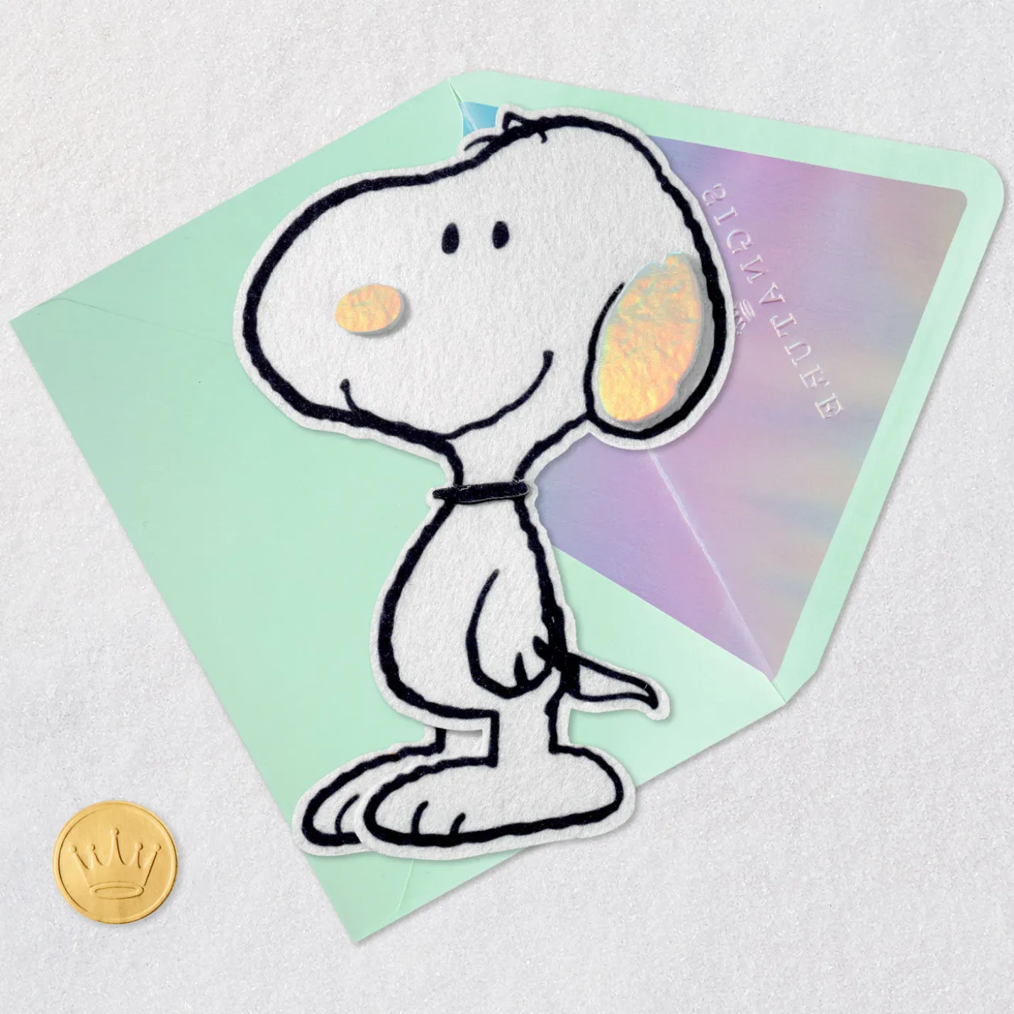 Peanuts® 75th Anniversary Felt Snoopy Blank Card