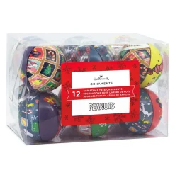Peanuts® Tin Ball Hallmark Ornaments, Set of 12