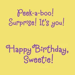 Peek-a-Boo Bear First Birthday Card for Her