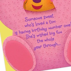 Peek-a-Boo Bear First Birthday Card for Her