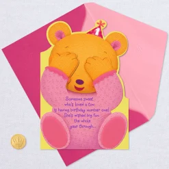Peek-a-Boo Bear First Birthday Card for Her
