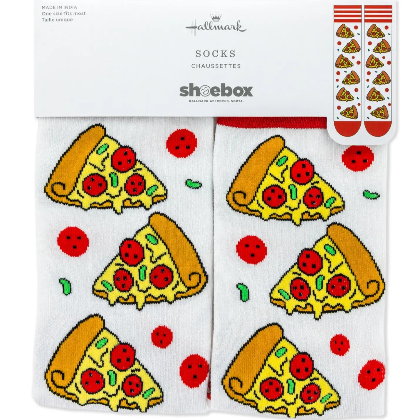 Pepperoni Pizza Novelty Crew Socks