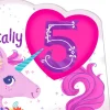 Perfectly Enchanted Pink Unicorn 5th Birthday Card