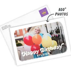 Personalized Full Photo Birthday Photo Card, 5x7 Horizontal