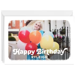 Personalized Full Photo Birthday Photo Card, 5x7 Horizontal