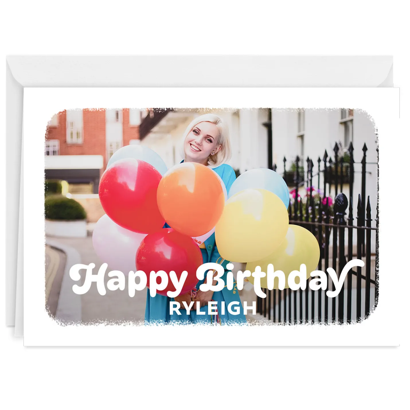 Personalized Full Photo Birthday Photo Card, 5x7 Horizontal