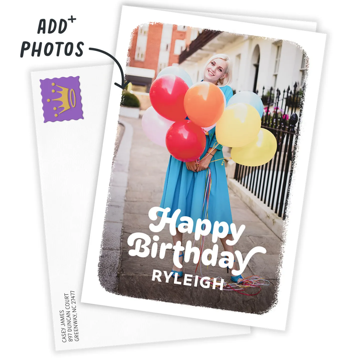 Personalized Full Photo Birthday Photo Card, 5x7 Vertical